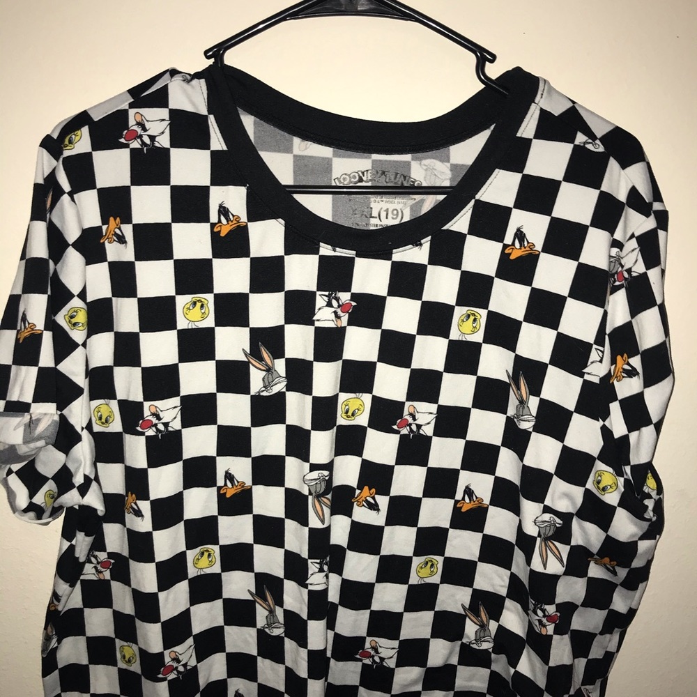 Checkered Looney Toons t-shirt.